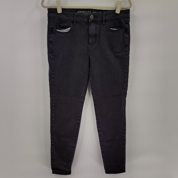 American Eagle Outfitters Denim - American Eagle Outfitters women's faded black denim jeans size 10 jeggings 360°